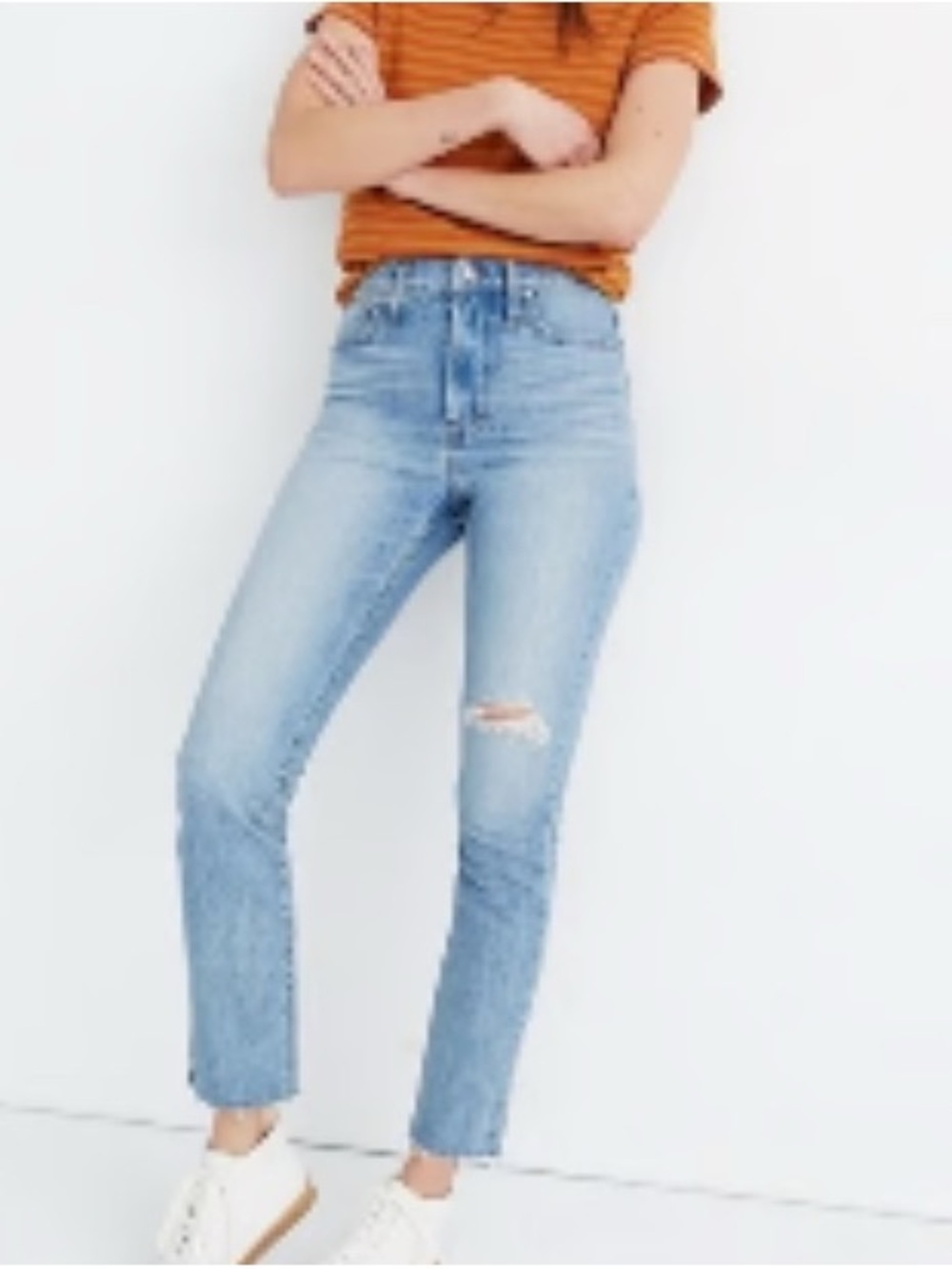 Madewell The Perfect Vintage Jean frayed knee hole size 24p